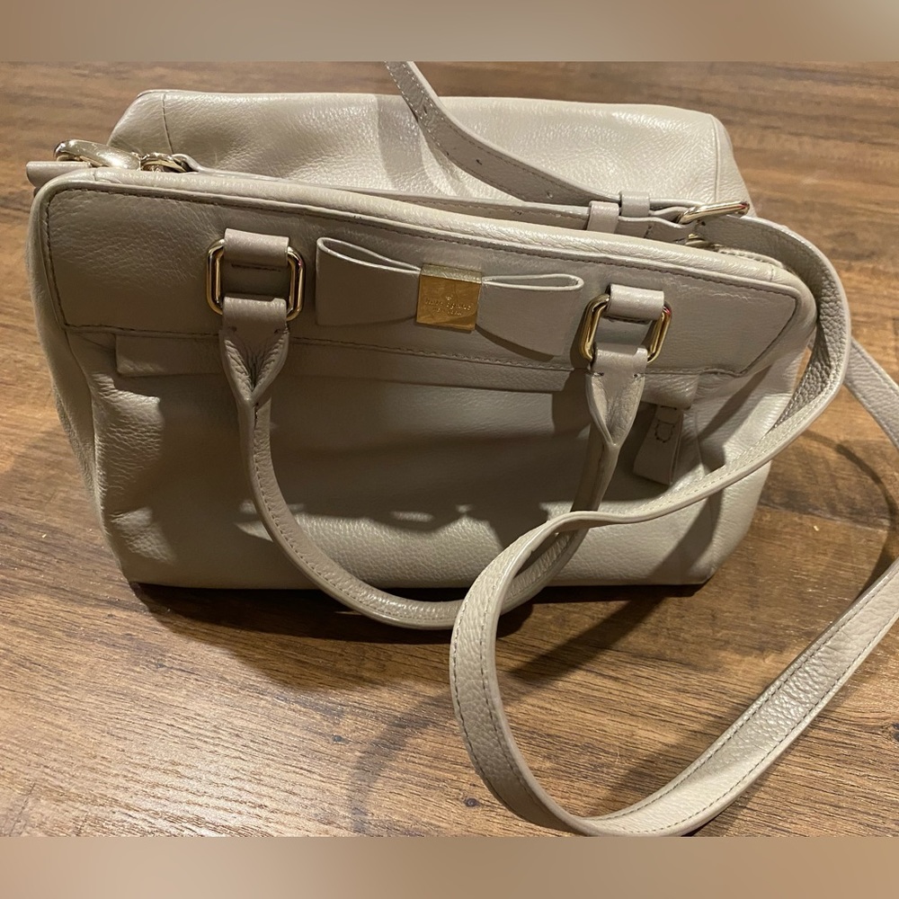 Kate Spade Ashton Renny Drive Clocktower Beige Leather Handbag - Picture 2 of 14